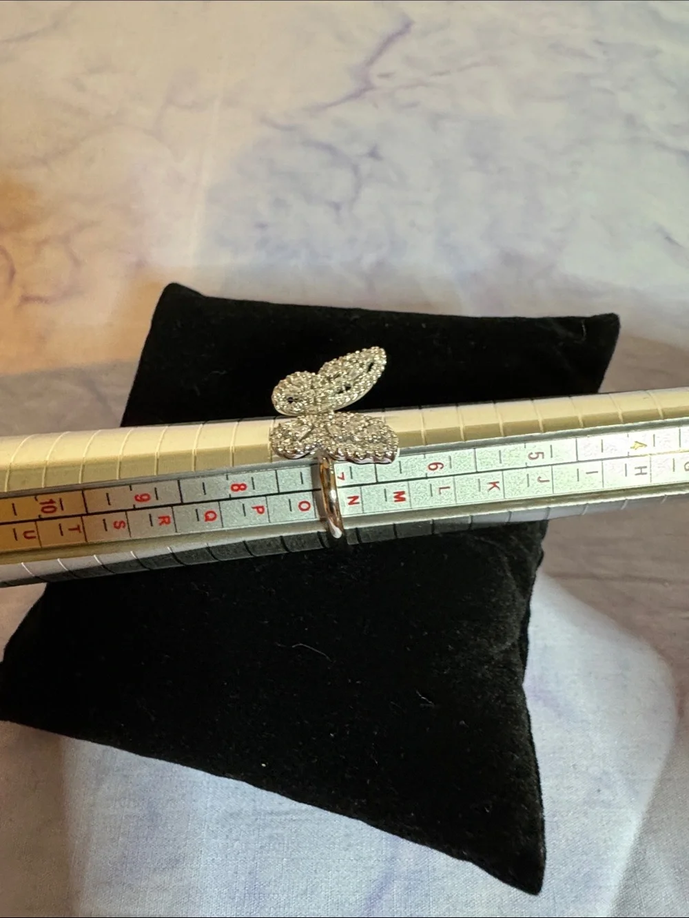 Sparkling Stainless Steel Butterfly Statement Ring - Picture 3 of 5